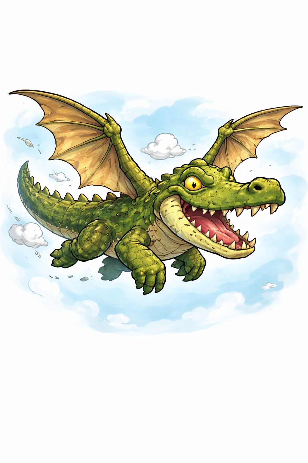 Alligatore volante eroico